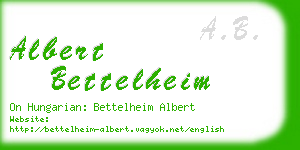 albert bettelheim business card